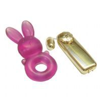 Anel Vibratório Formato Coelho Com Micro Bullet