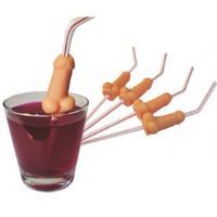 Mini Pênis Com Canudos Conjunto com 5 unidades