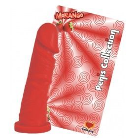 Prótese Sem Vibro Aromatizada Morango 15,3x4cm Sexy Fantas